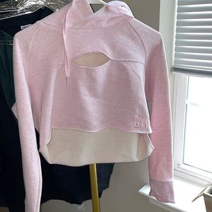 GYMSHARK Cropped hoodie baby pink